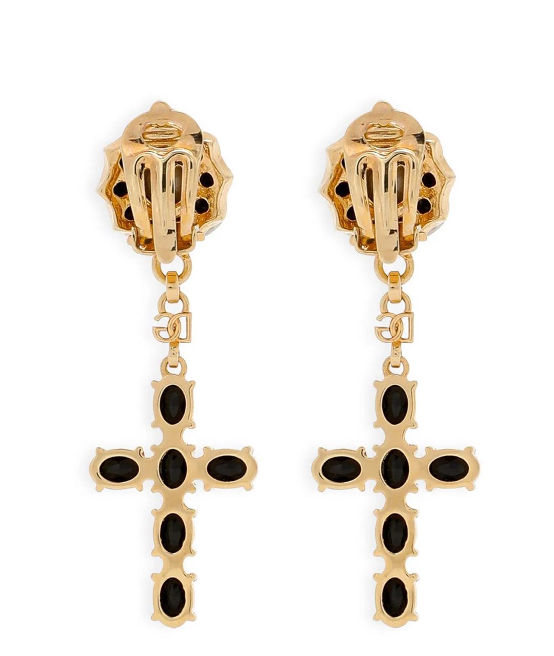 DOLCE&GABBANA Черные металлические серьги, фото 2