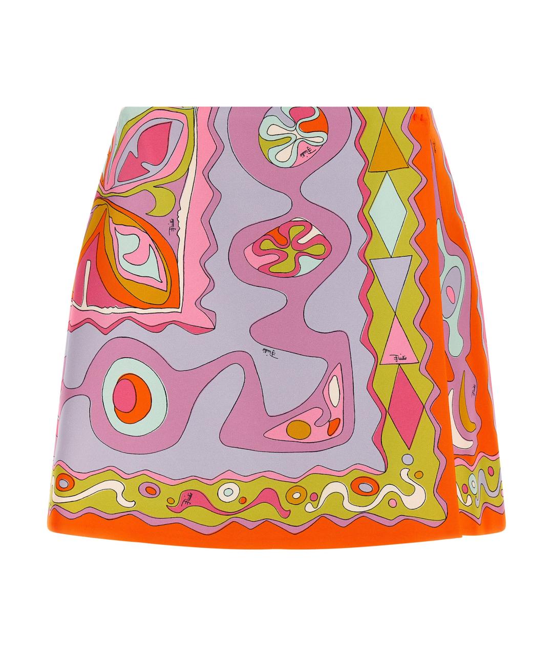 EMILIO PUCCI Мульти шелковая юбка мини, фото 1