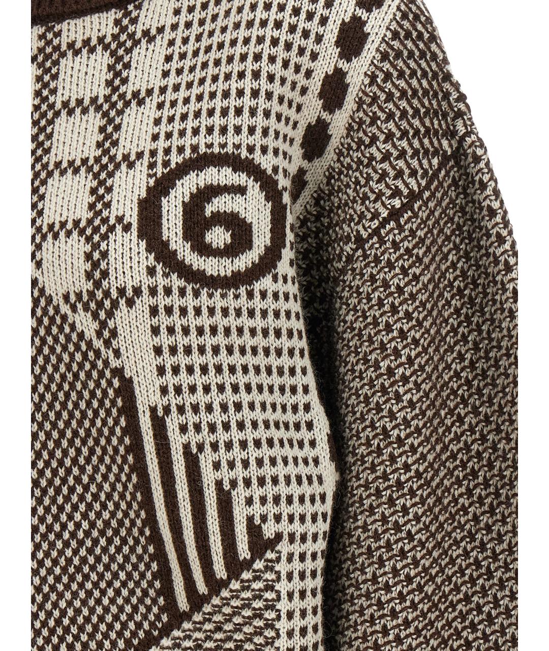 MM6 MAISON MARGIELA Коричневое шерстяное платье, фото 5