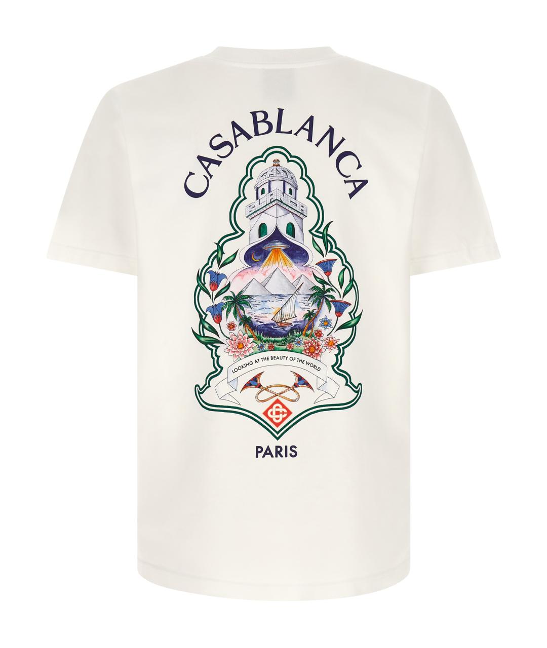 CASABLANCA Белая хлопковая футболка, фото 2