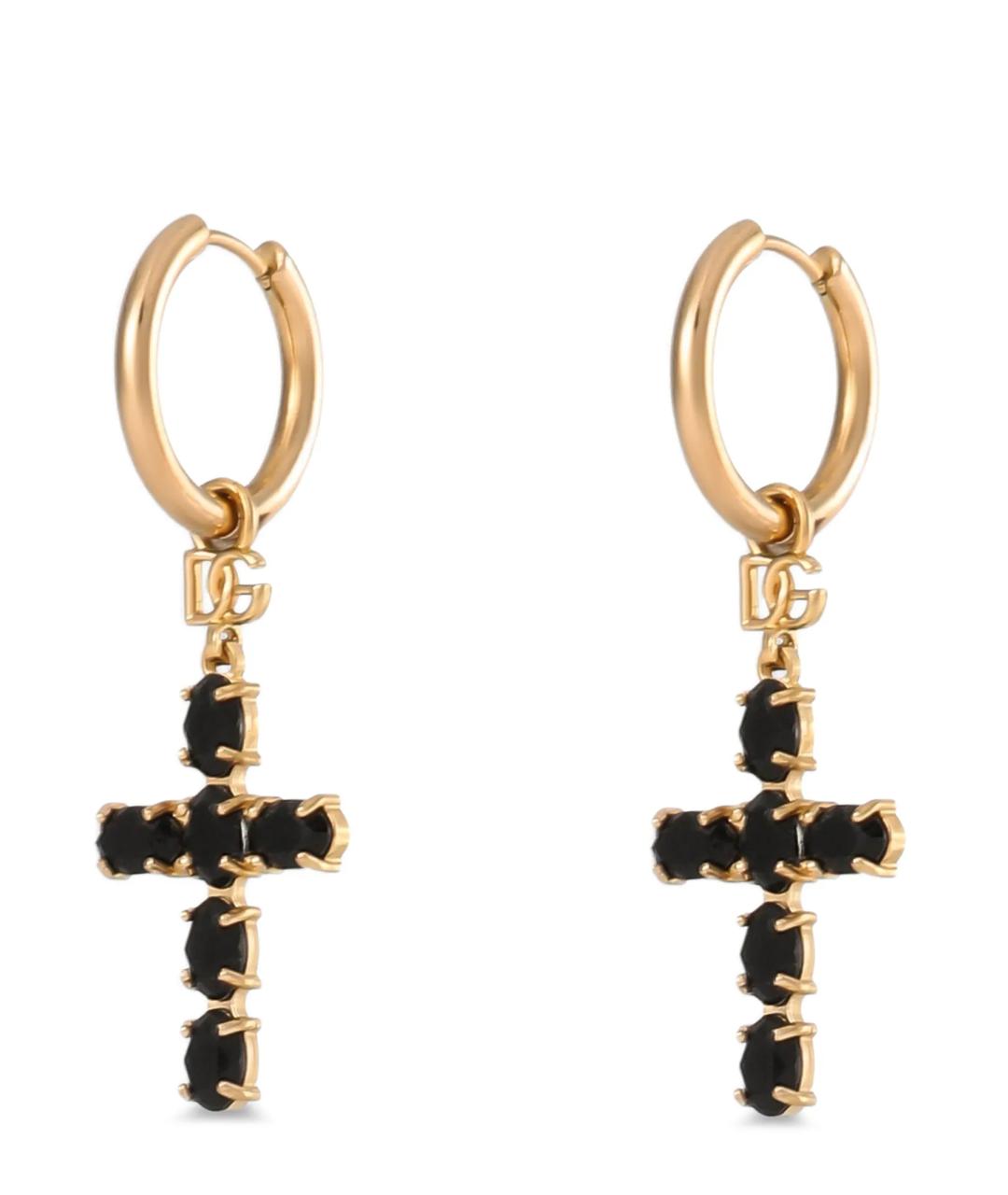 DOLCE&GABBANA Черные металлические серьги, фото 2