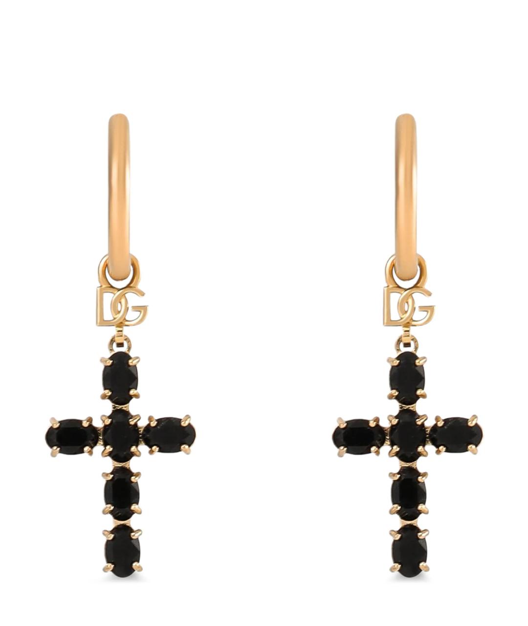 DOLCE&GABBANA Черные металлические серьги, фото 1