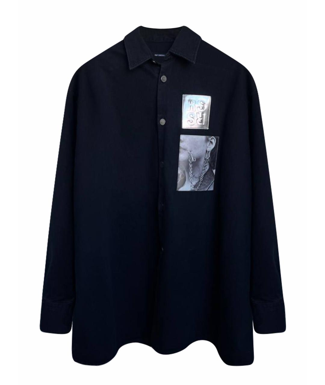 RAF SIMONS Черная хлопковая кэжуал рубашка, фото 1