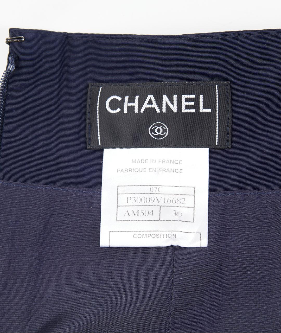 CHANEL Синяя шелковая юбка мини, фото 3