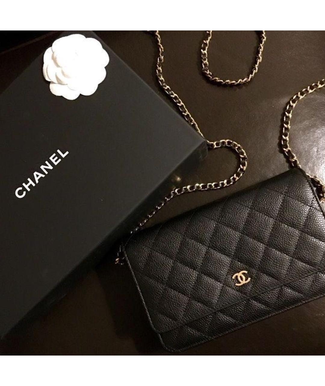 CHANEL Черная кожаная сумка через плечо, фото 8
