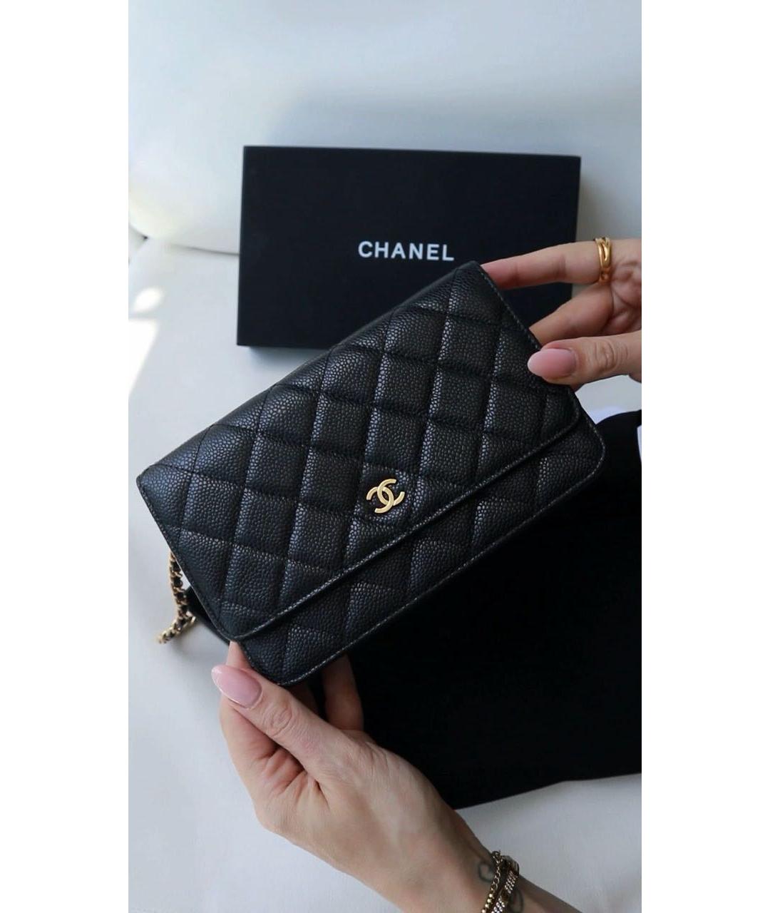 CHANEL Черная кожаная сумка через плечо, фото 7