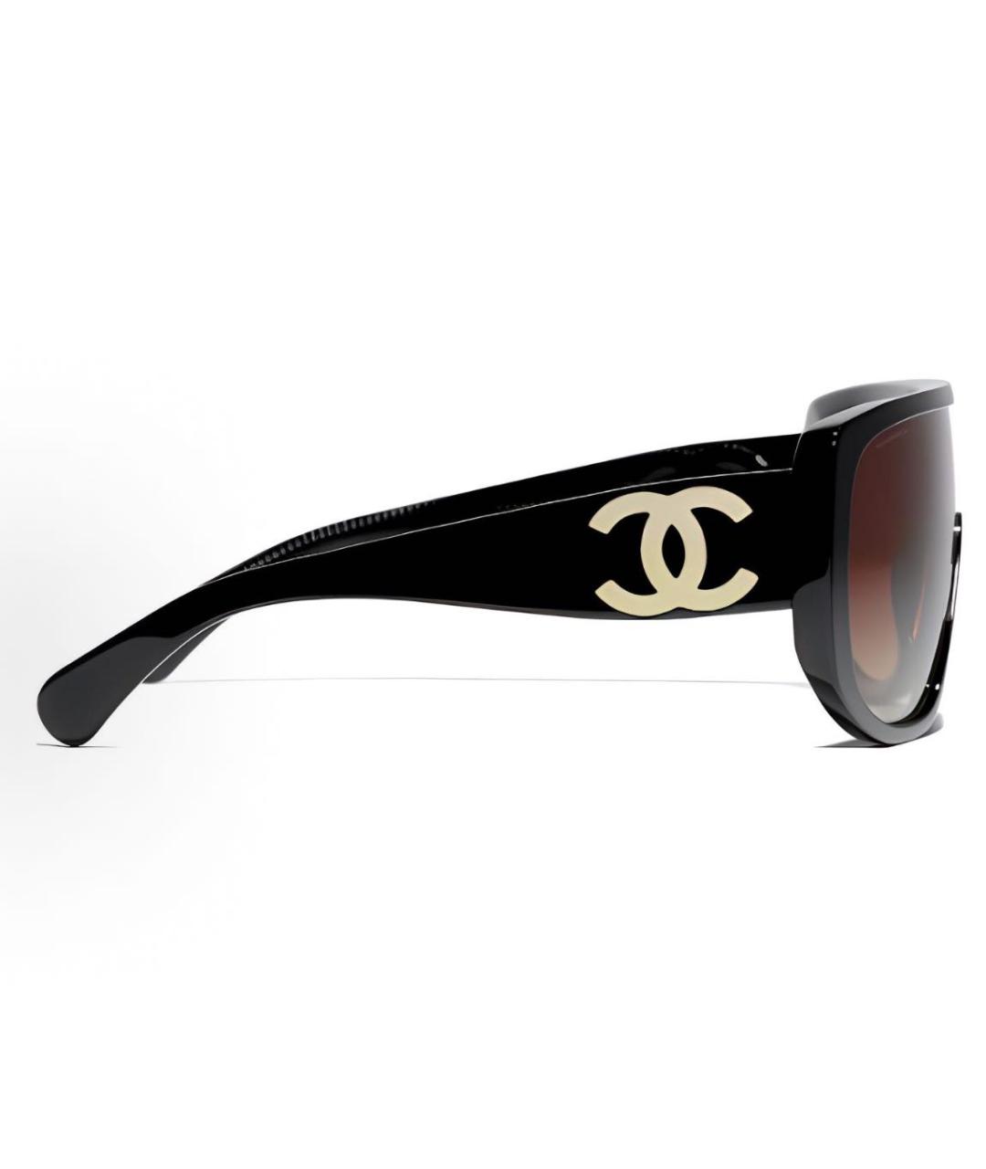 CHANEL Черные пластиковые солнцезащитные очки, фото 3
