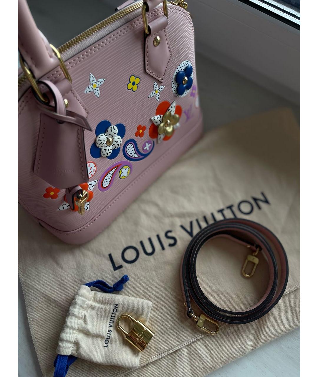 LOUIS VUITTON Розовая кожаная сумка с короткими ручками, фото 7