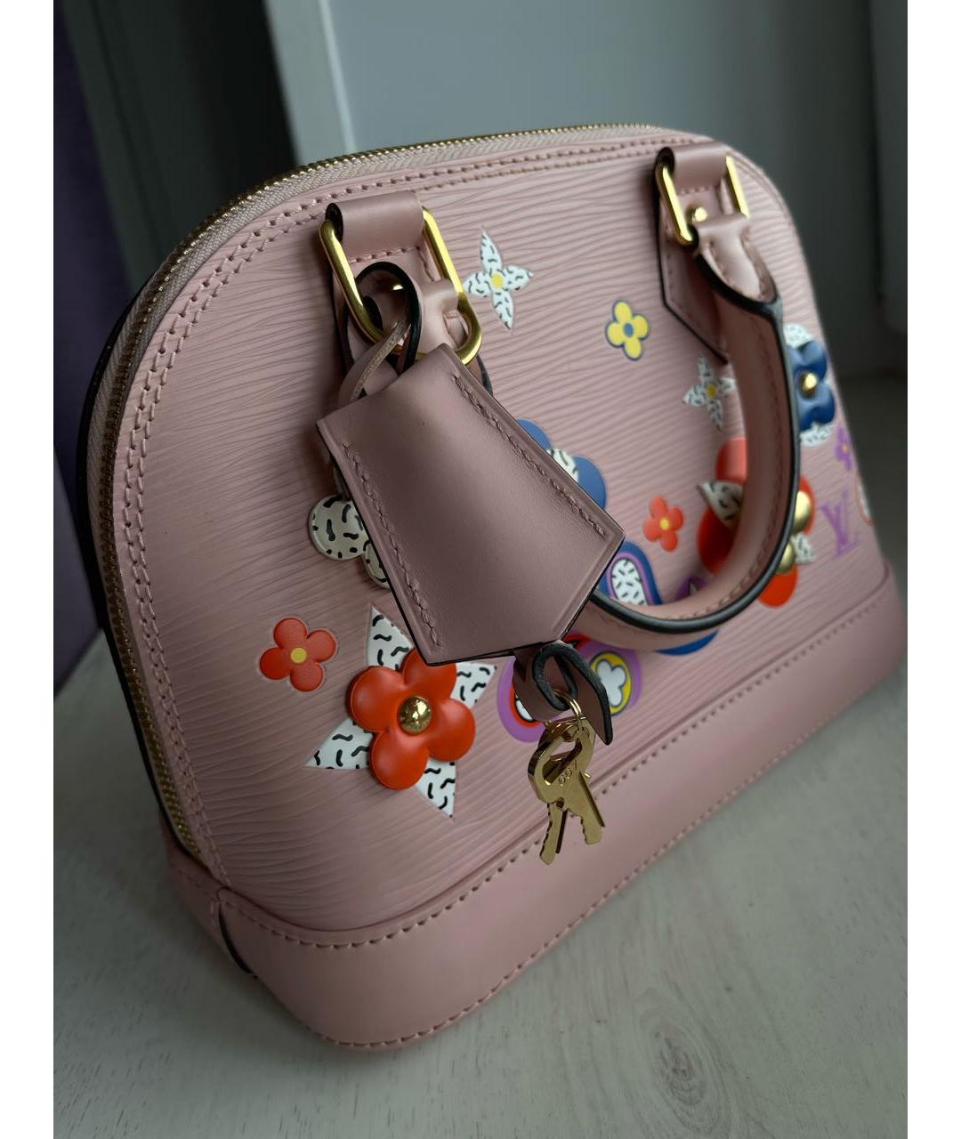 LOUIS VUITTON Розовая кожаная сумка с короткими ручками, фото 2