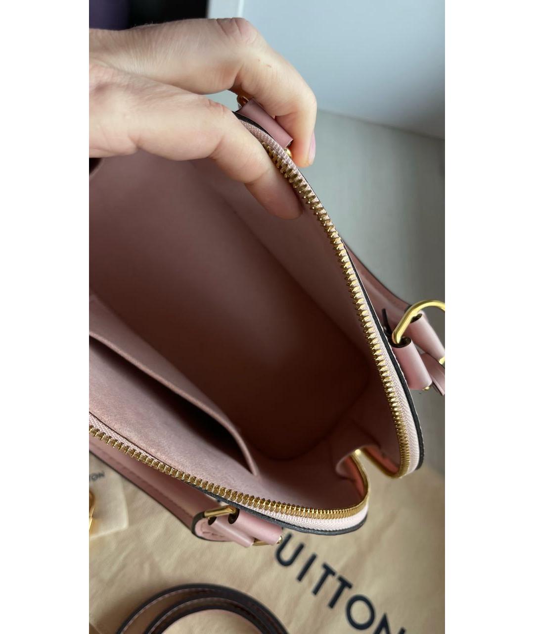LOUIS VUITTON Розовая кожаная сумка с короткими ручками, фото 4