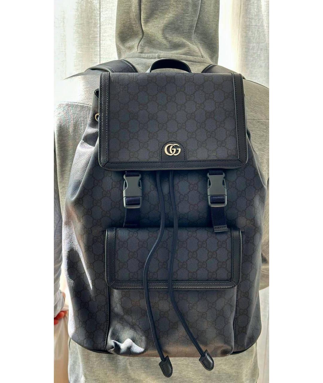 GUCCI Темно-синий канва рюкзак, фото 4