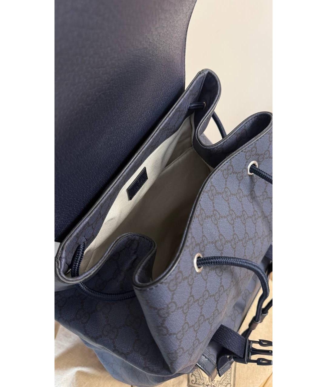 GUCCI Темно-синий канва рюкзак, фото 3