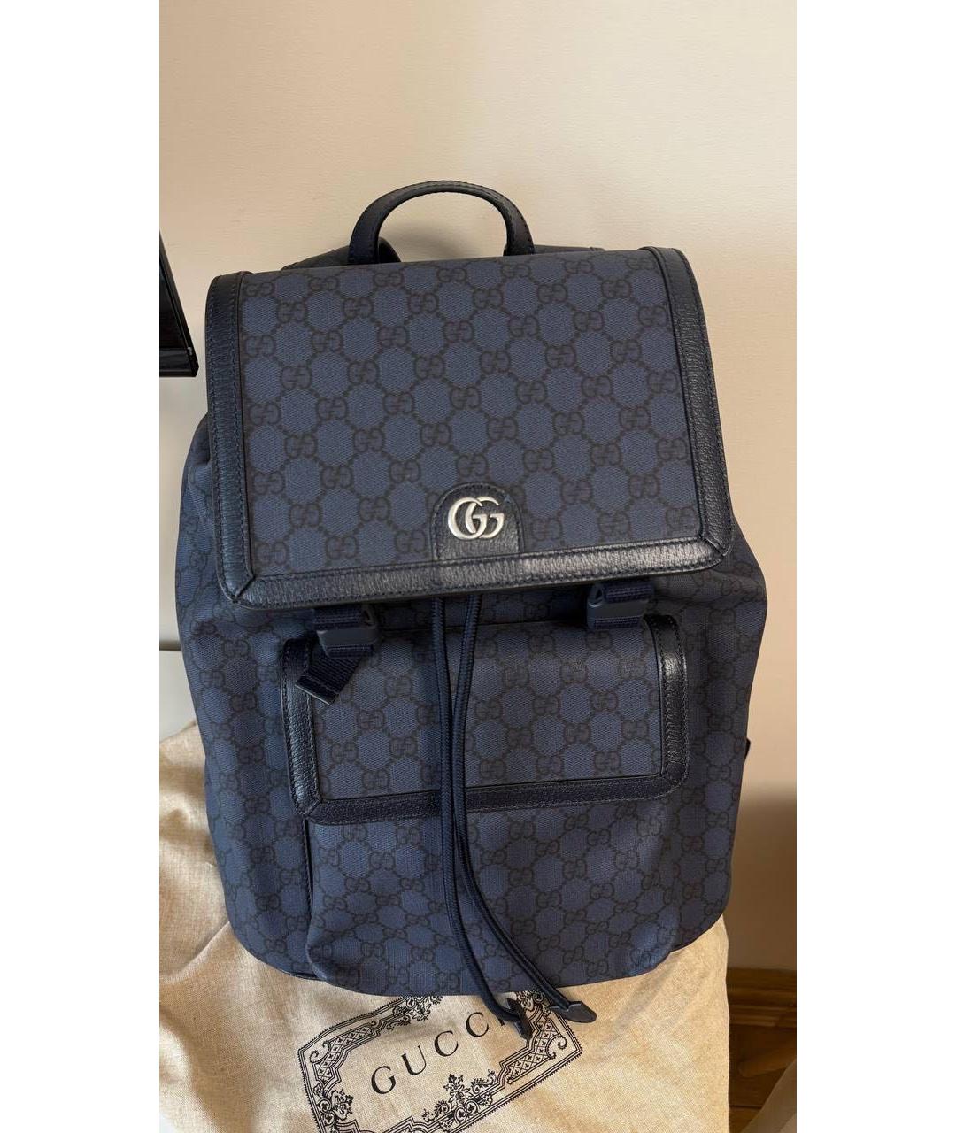 GUCCI Темно-синий канва рюкзак, фото 6