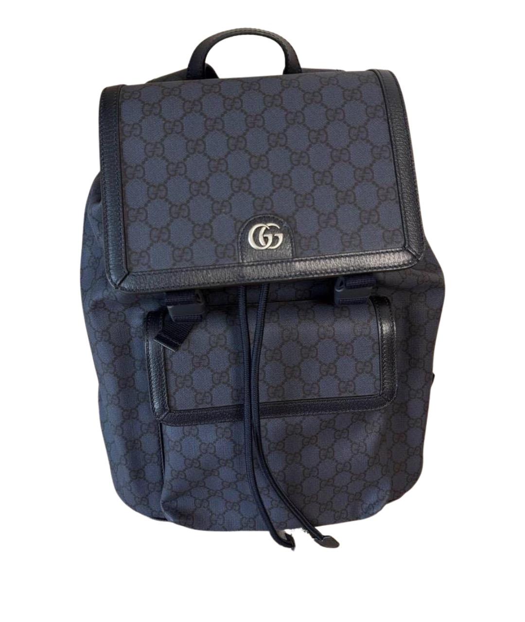 GUCCI Темно-синий канва рюкзак, фото 1