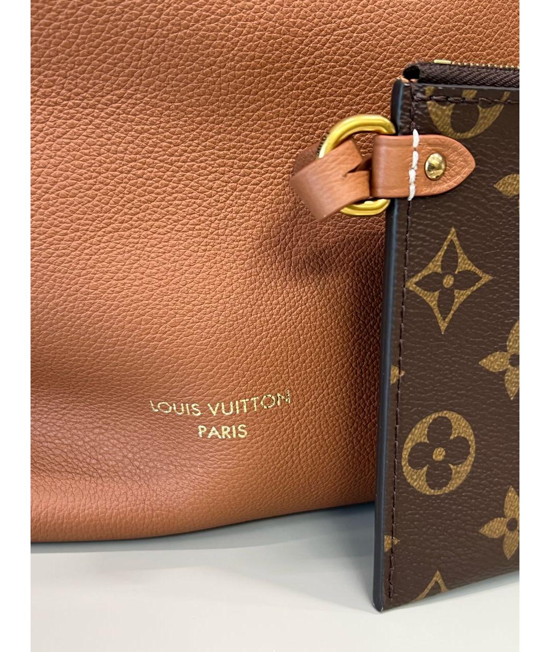 LOUIS VUITTON Коричневая кожаная сумка тоут, фото 8