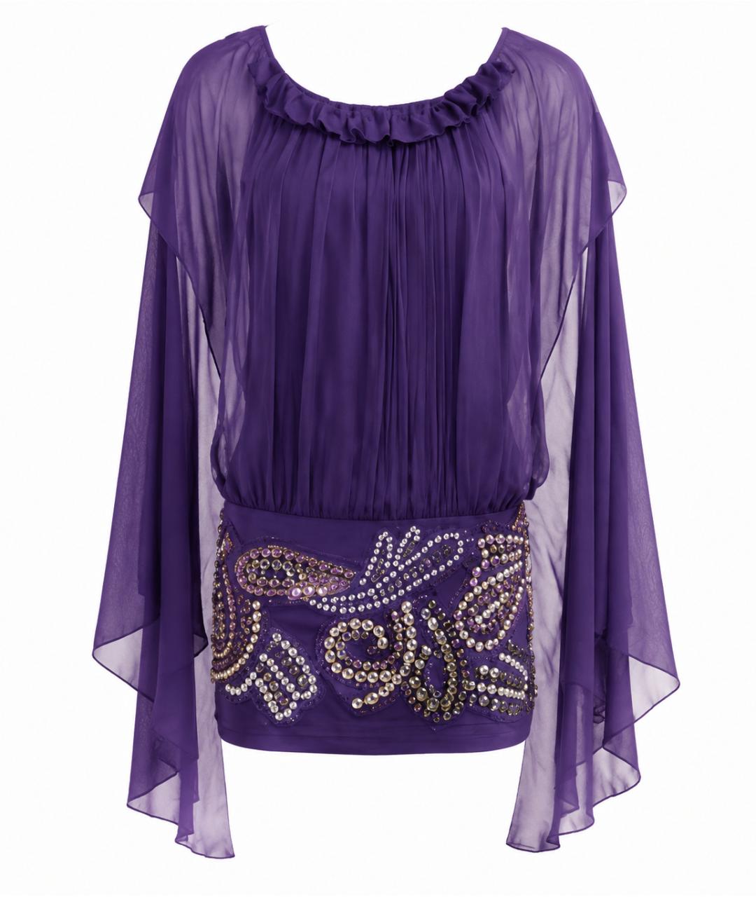 BALMAIN Фиолетовое шелковое коктейльное платье, фото 1