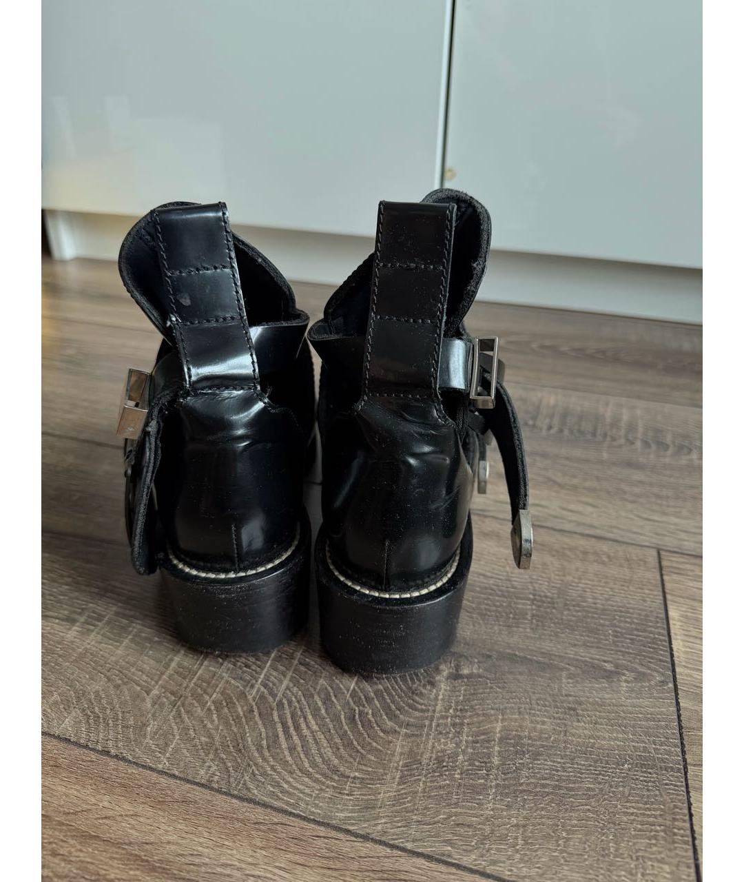 BALENCIAGA Черные кожаные ботинки, фото 3