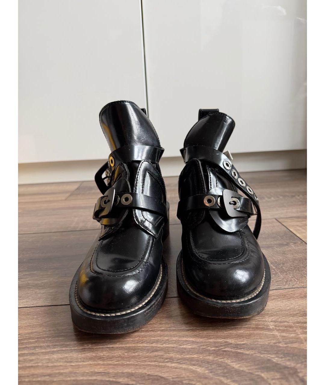 BALENCIAGA Черные кожаные ботинки, фото 2