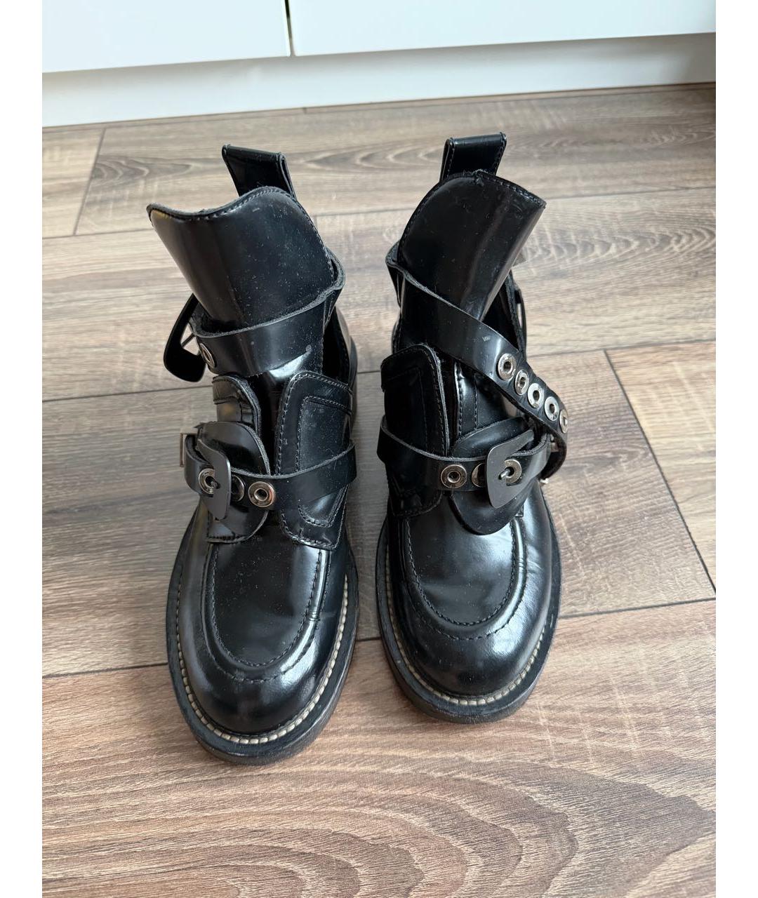 BALENCIAGA Черные кожаные ботинки, фото 4