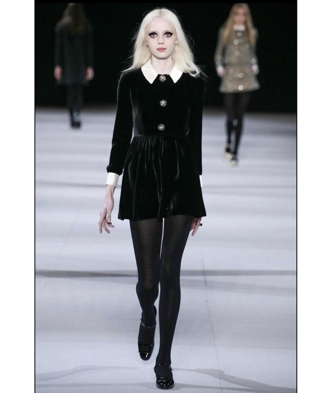 SAINT LAURENT Черное вискозное коктейльное платье, фото 5
