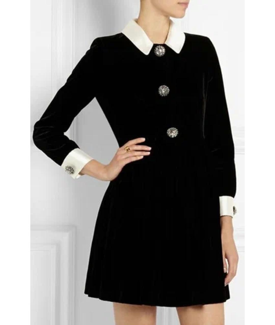SAINT LAURENT Черное вискозное коктейльное платье, фото 3