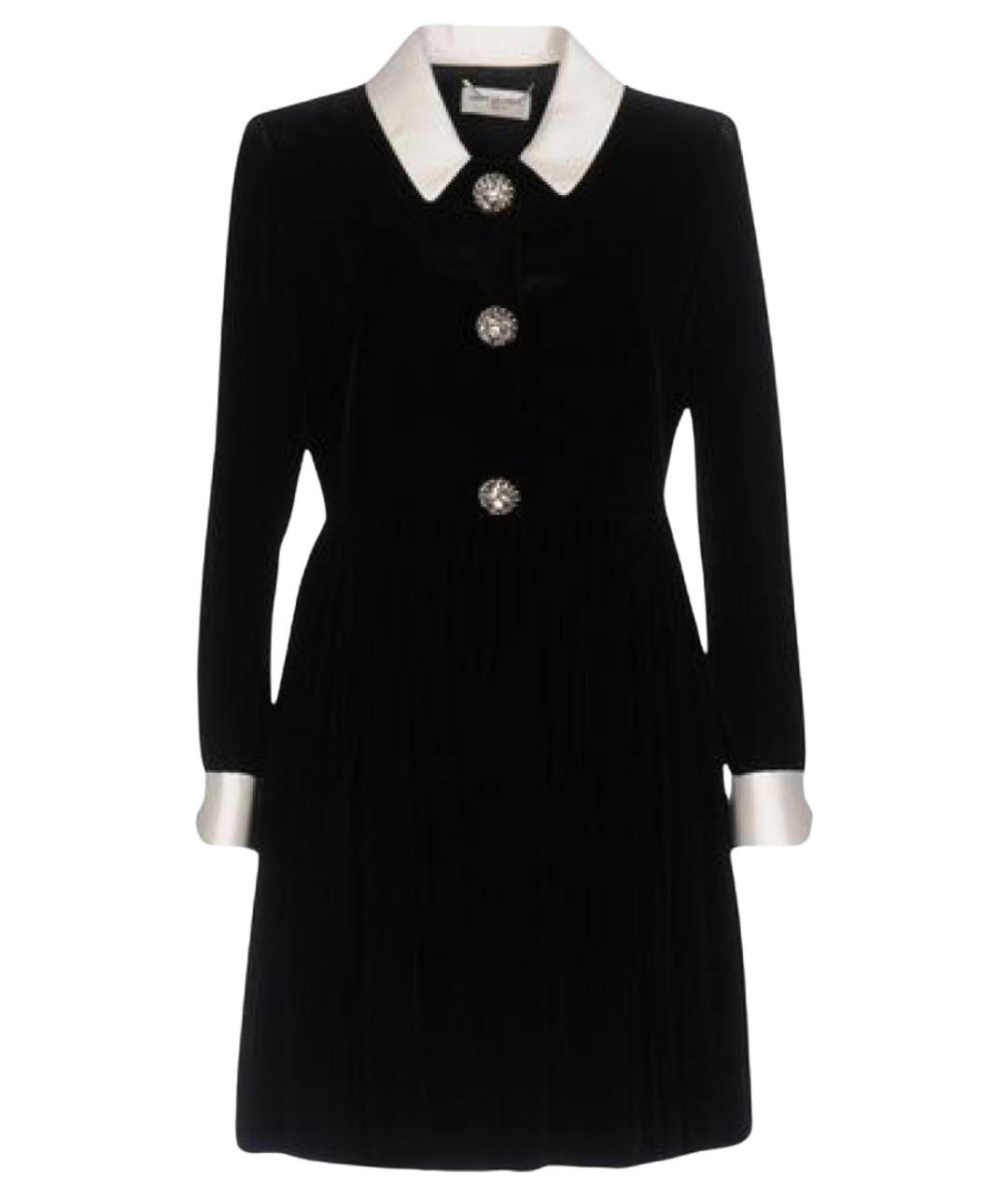SAINT LAURENT Черное вискозное коктейльное платье, фото 1