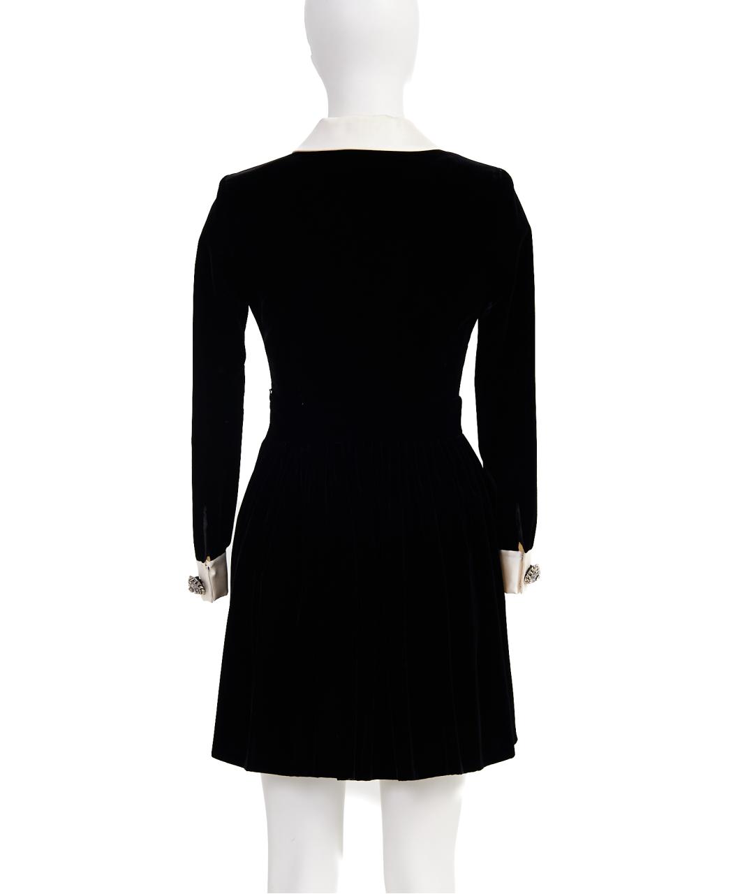 SAINT LAURENT Черное вискозное коктейльное платье, фото 2