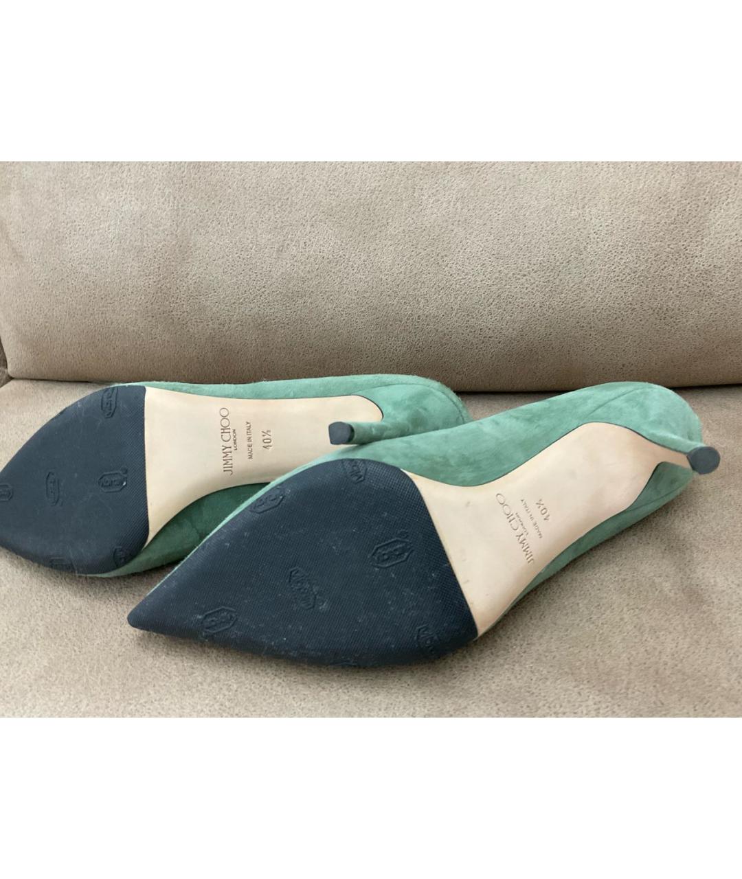 JIMMY CHOO Бирюзовые замшевые туфли, фото 4