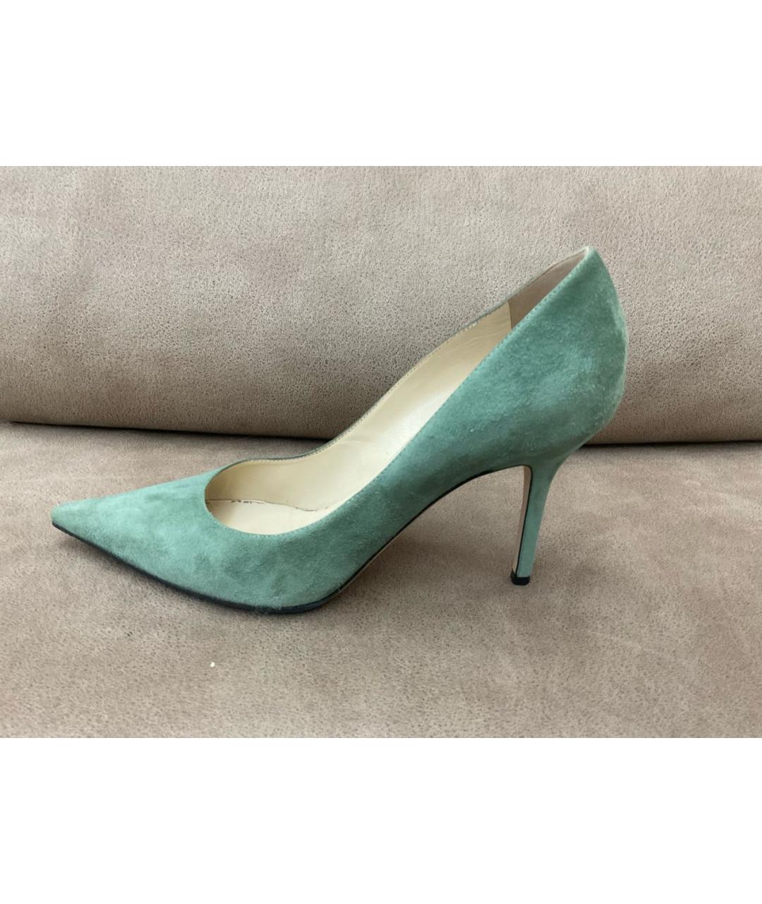 JIMMY CHOO Бирюзовые замшевые туфли, фото 8