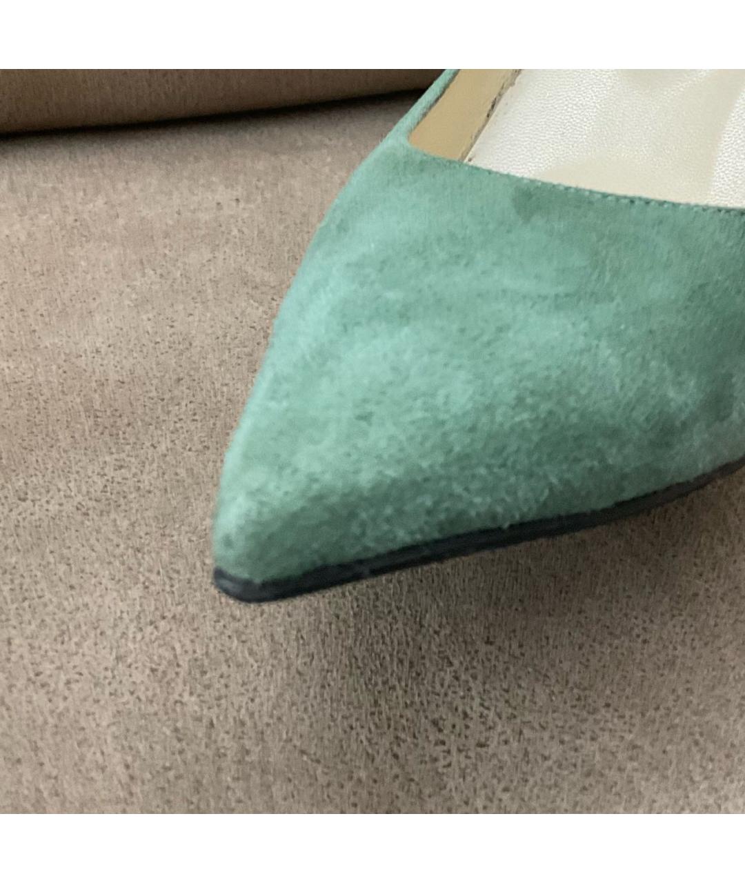 JIMMY CHOO Бирюзовые замшевые туфли, фото 6