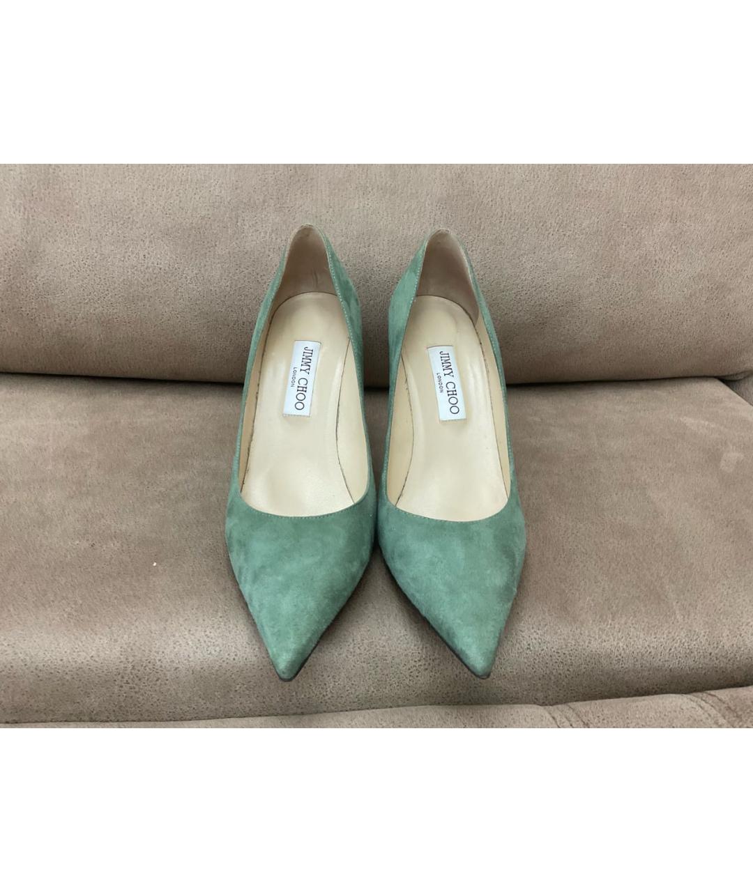 JIMMY CHOO Бирюзовые замшевые туфли, фото 2