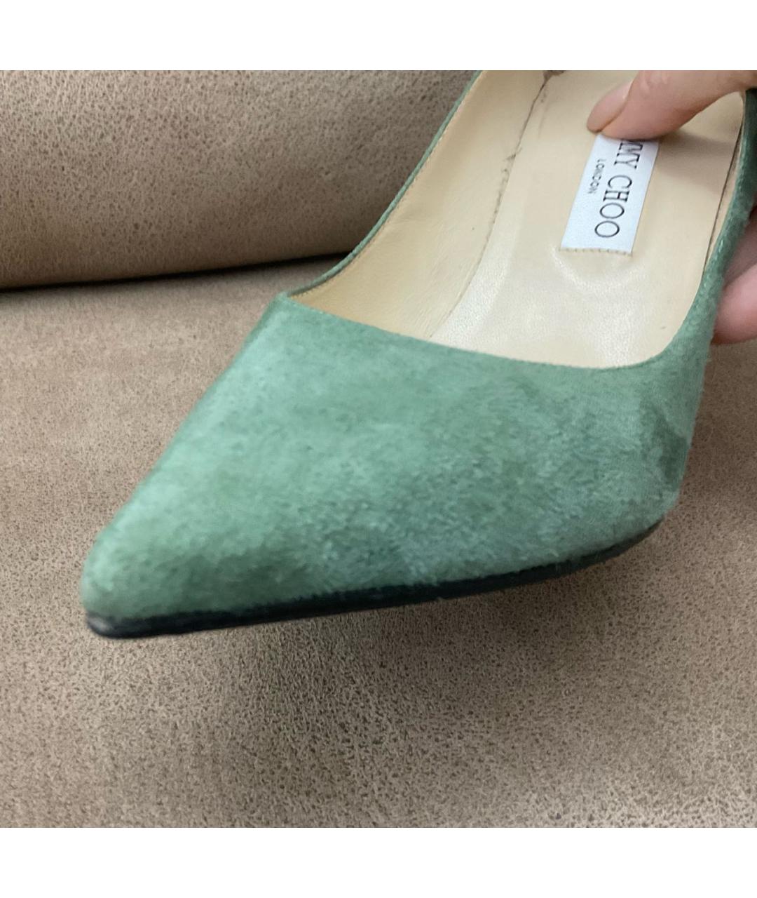 JIMMY CHOO Бирюзовые замшевые туфли, фото 7