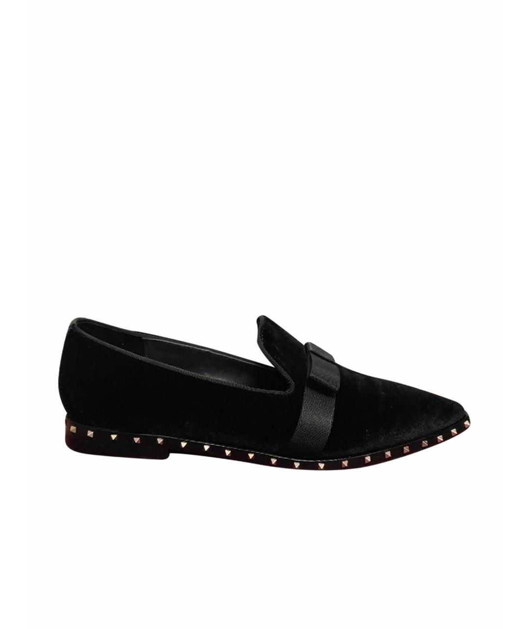 VALENTINO Черные бархатные лоферы, фото 1