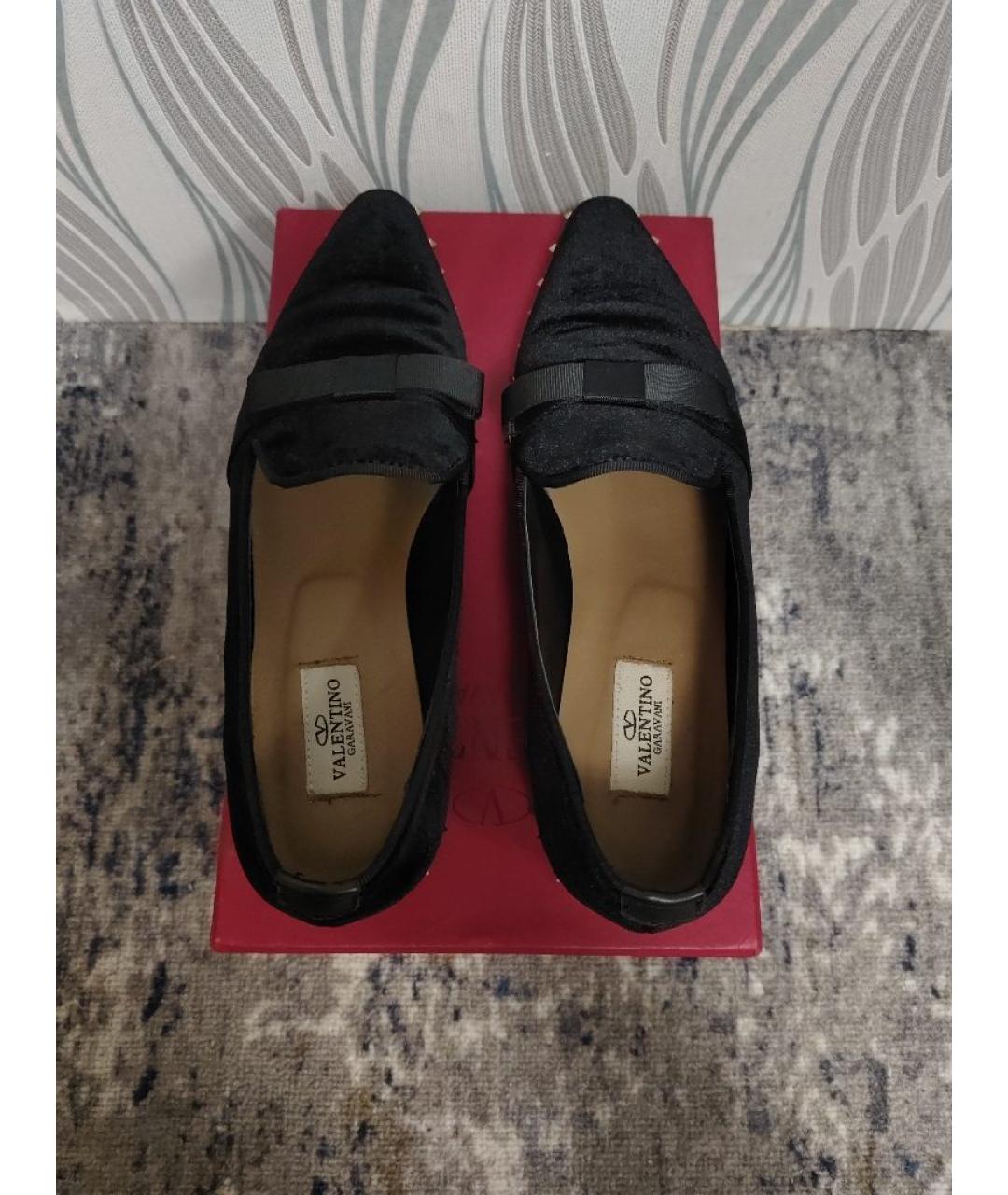VALENTINO Черные бархатные лоферы, фото 3