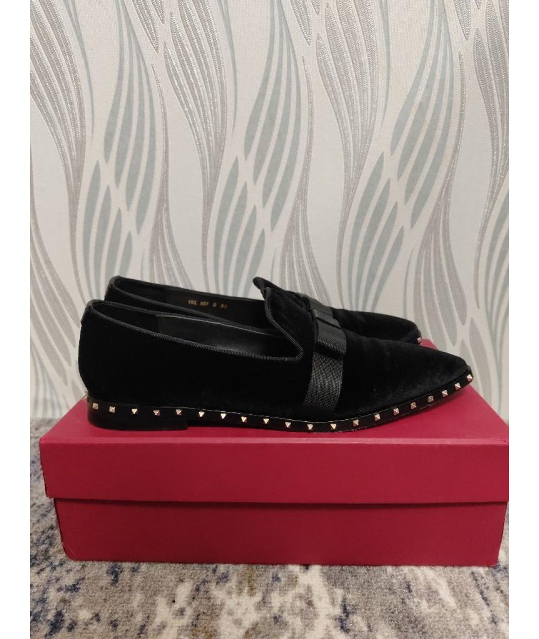 VALENTINO Черные бархатные лоферы, фото 7