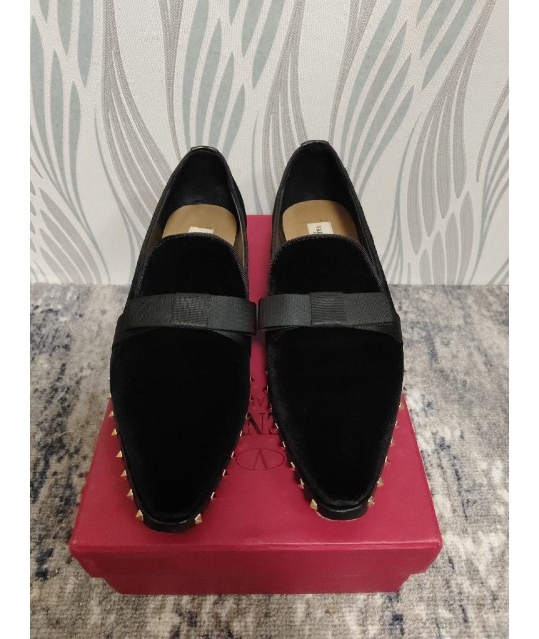 VALENTINO Черные бархатные лоферы, фото 2