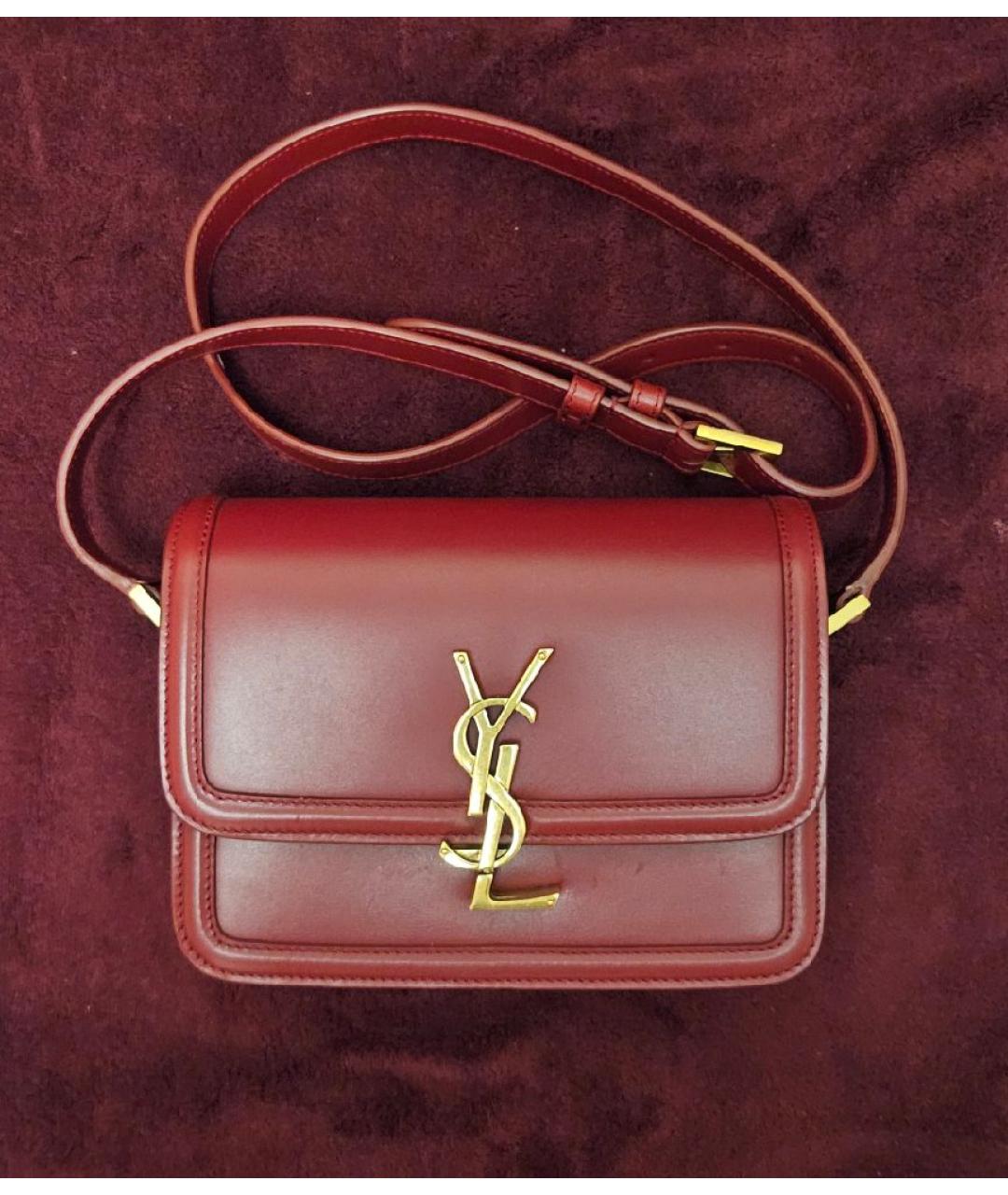 SAINT LAURENT Красная кожаная сумка через плечо, фото 8