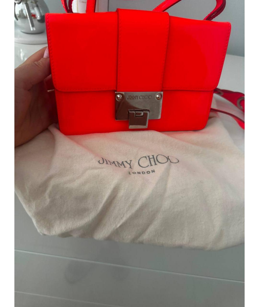 JIMMY CHOO Оранжевая кожаная сумка через плечо, фото 4