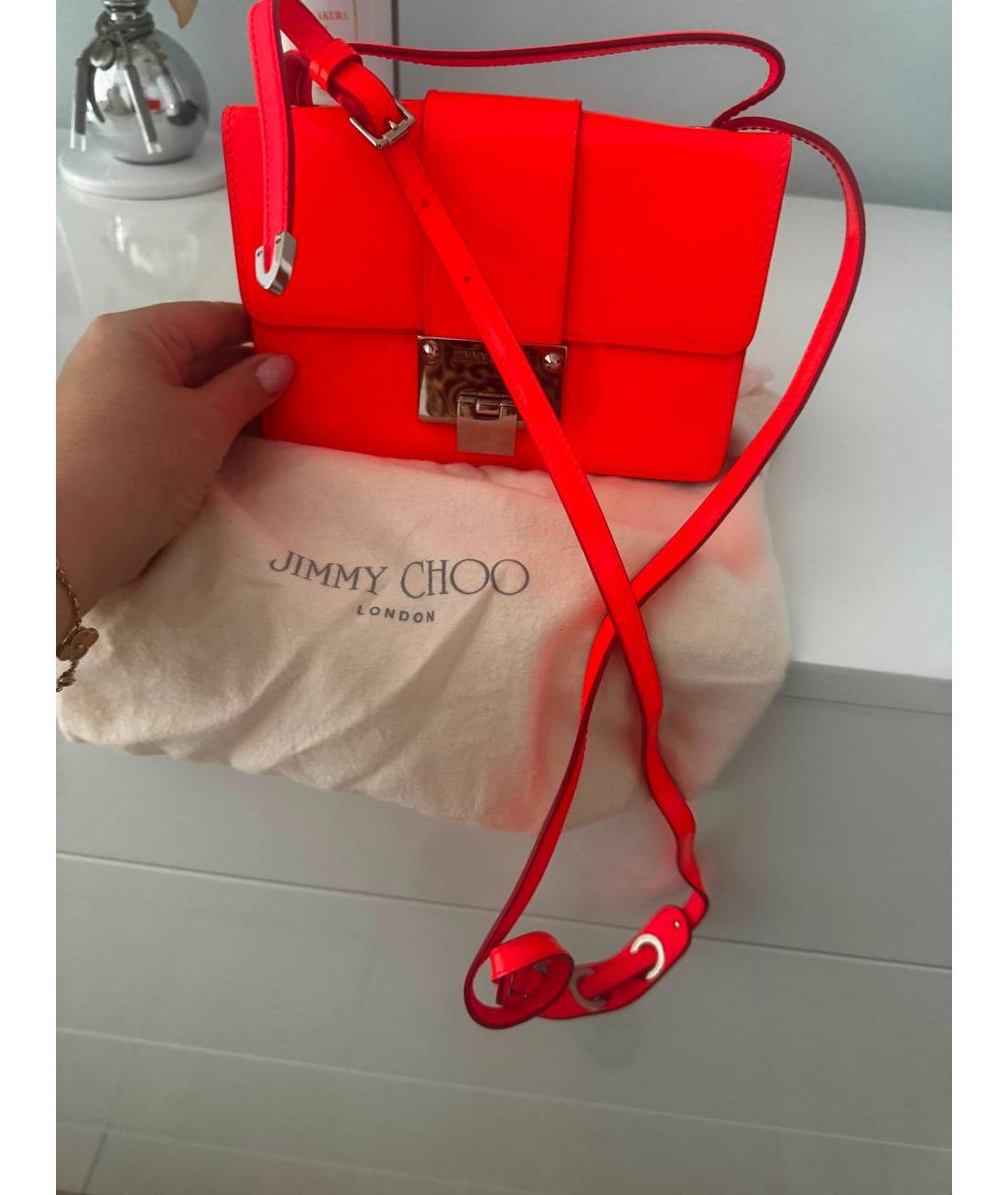 JIMMY CHOO Оранжевая кожаная сумка через плечо, фото 2