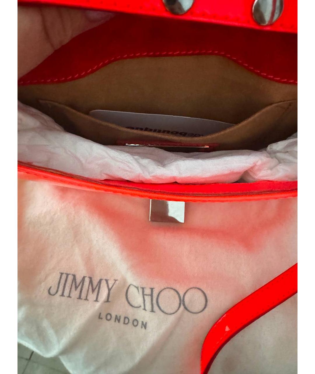 JIMMY CHOO Оранжевая кожаная сумка через плечо, фото 3