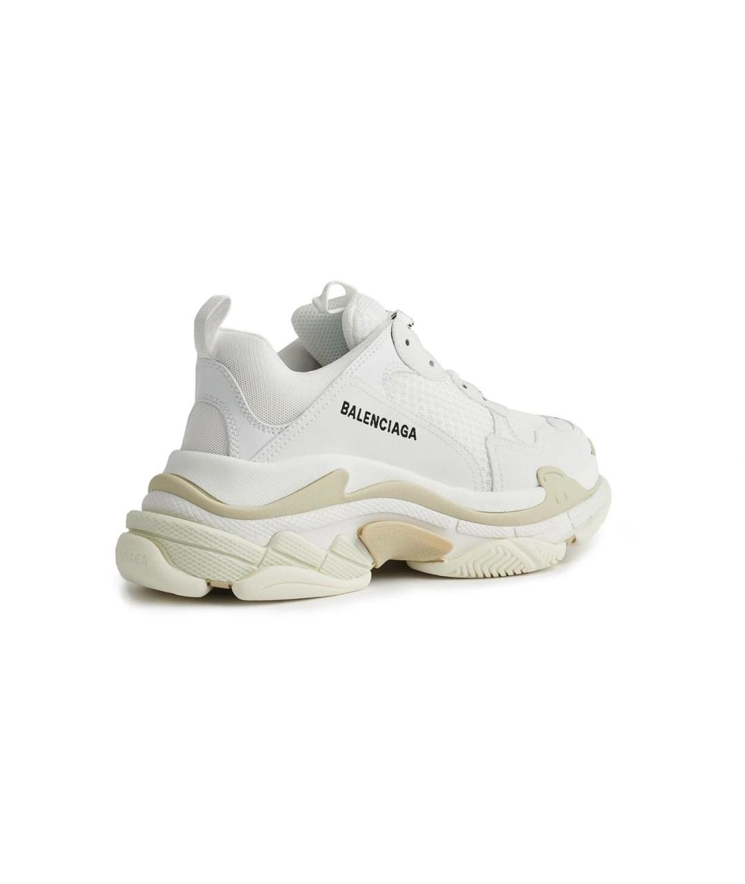 BALENCIAGA Белые кожаные кроссовки, фото 3