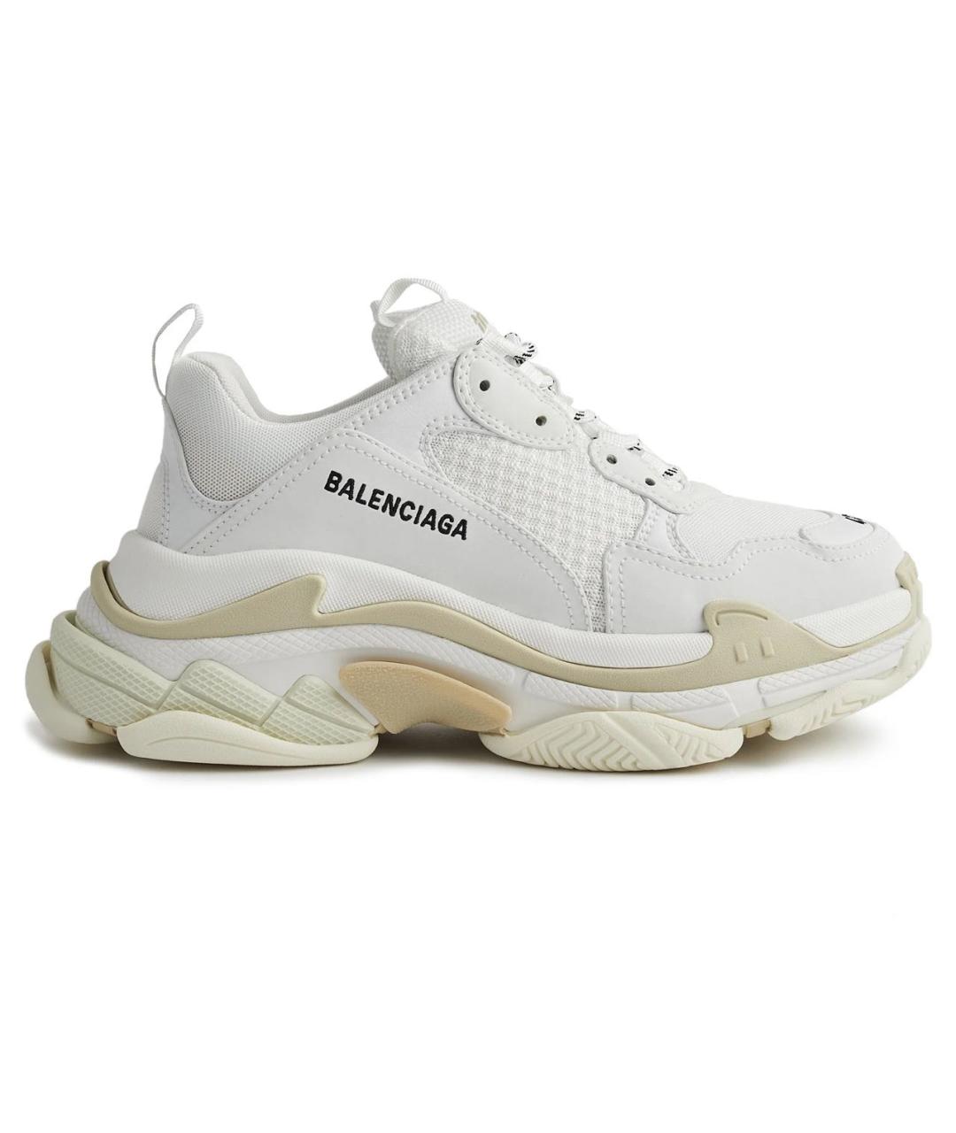 BALENCIAGA Белые кожаные кроссовки, фото 5
