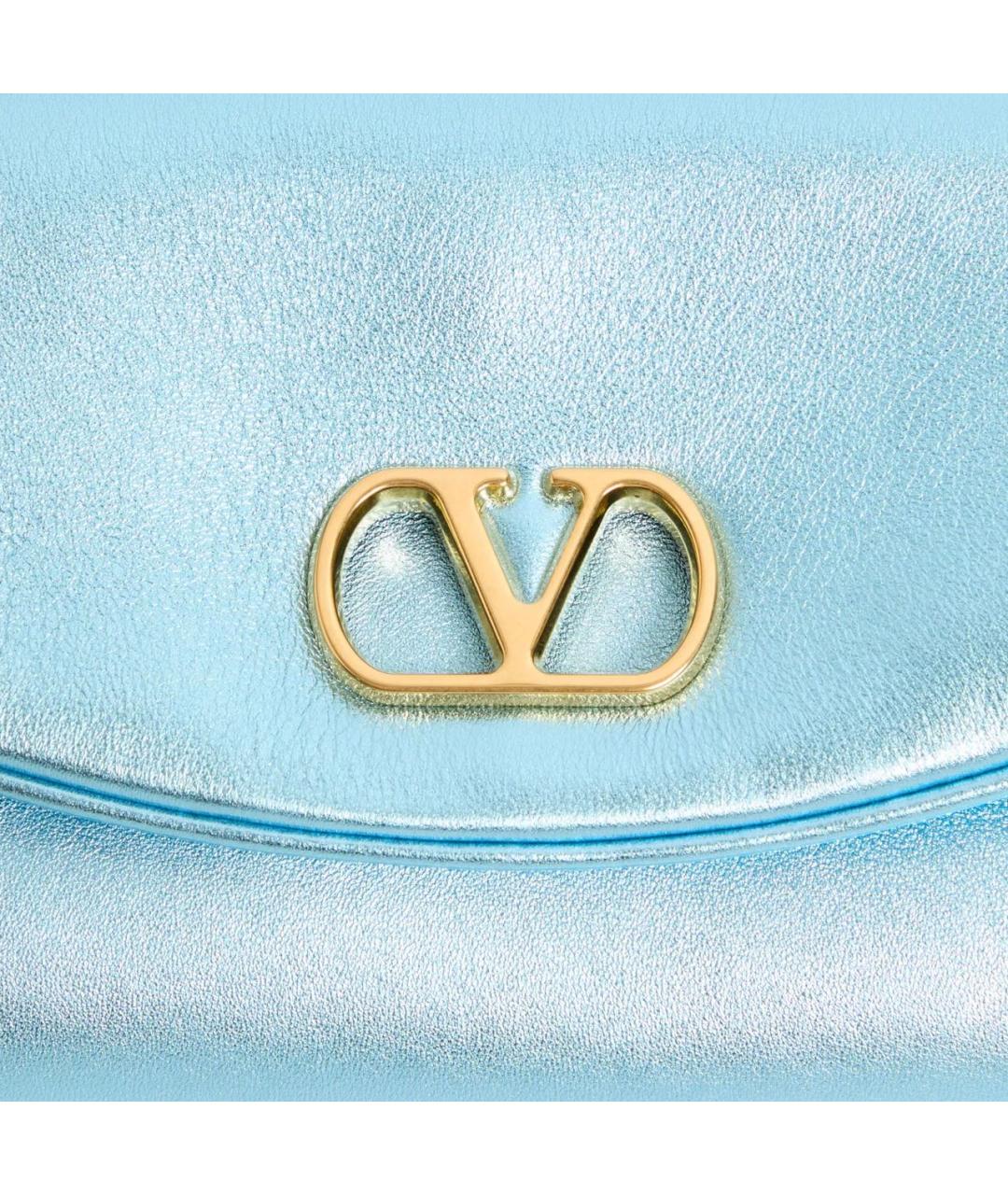 VALENTINO Голубая кожаная сумка через плечо, фото 6
