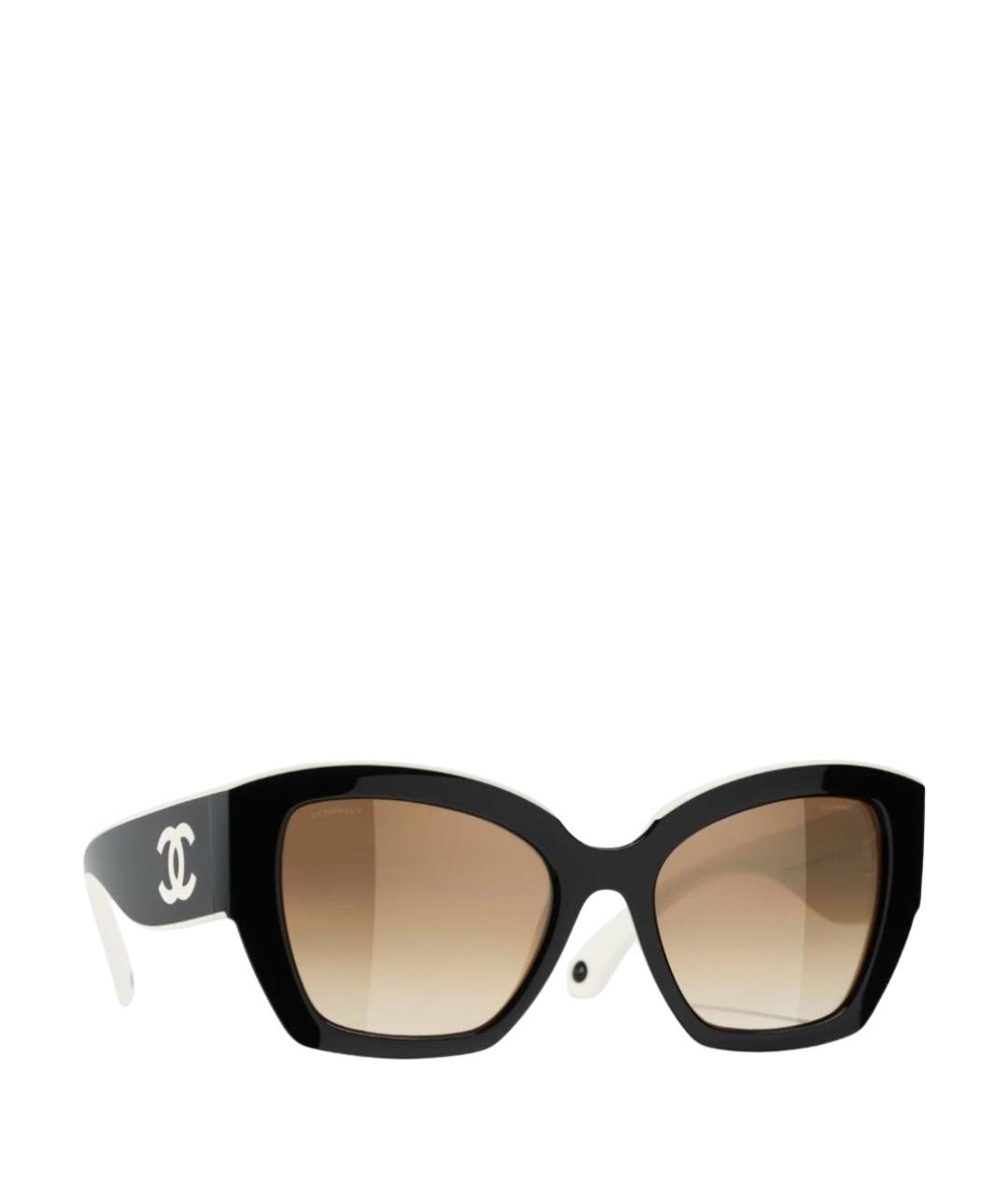 CHANEL Черные пластиковые солнцезащитные очки, фото 1