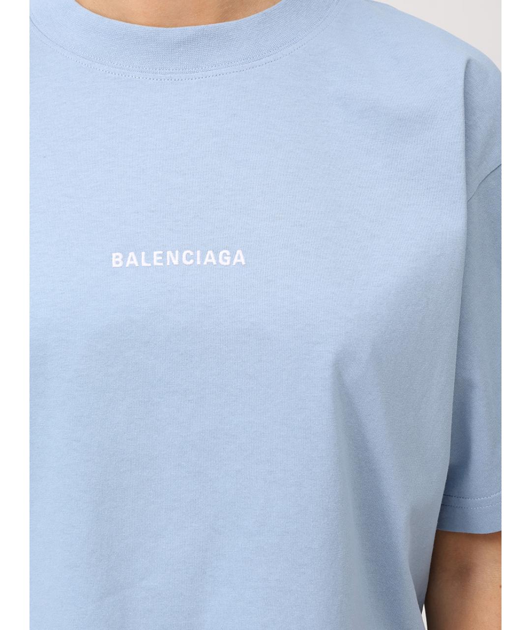 BALENCIAGA Голубая футболка, фото 5