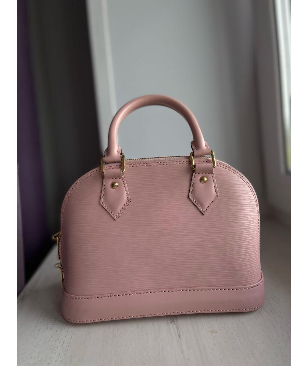 LOUIS VUITTON Розовая кожаная сумка с короткими ручками, фото 3