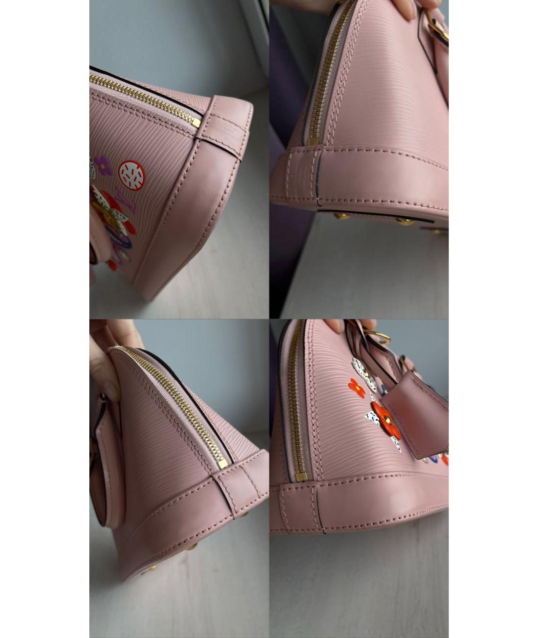 LOUIS VUITTON Розовая кожаная сумка с короткими ручками, фото 2