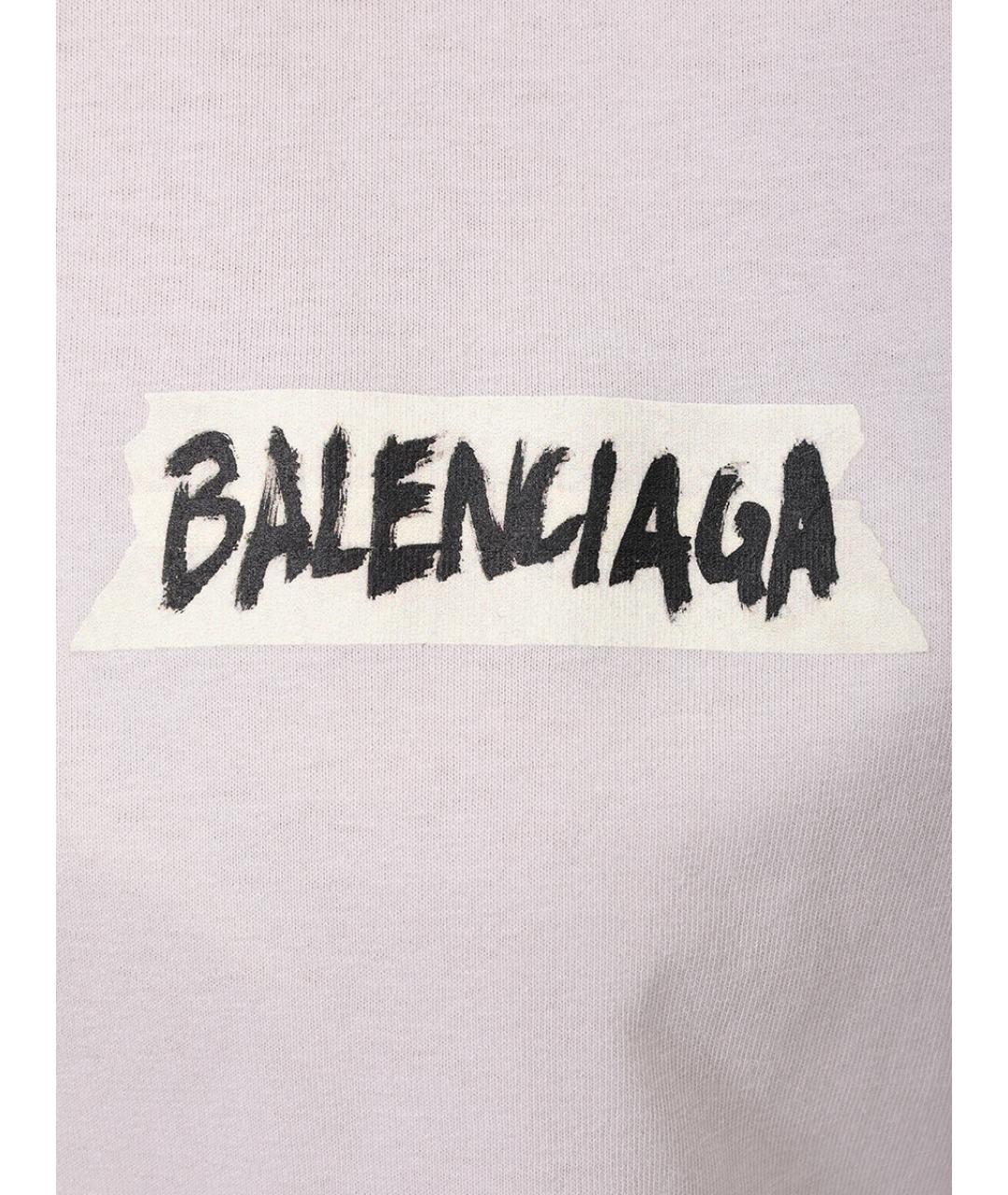 BALENCIAGA Серая хлопковая футболка, фото 6