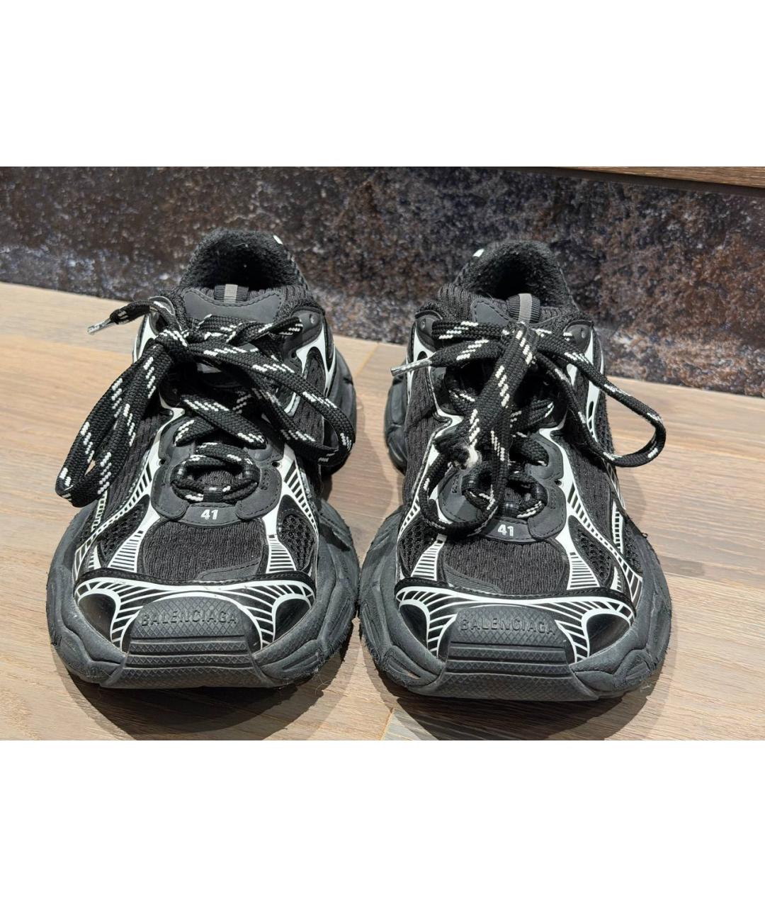 BALENCIAGA Черные текстильные низкие кроссовки / кеды, фото 2