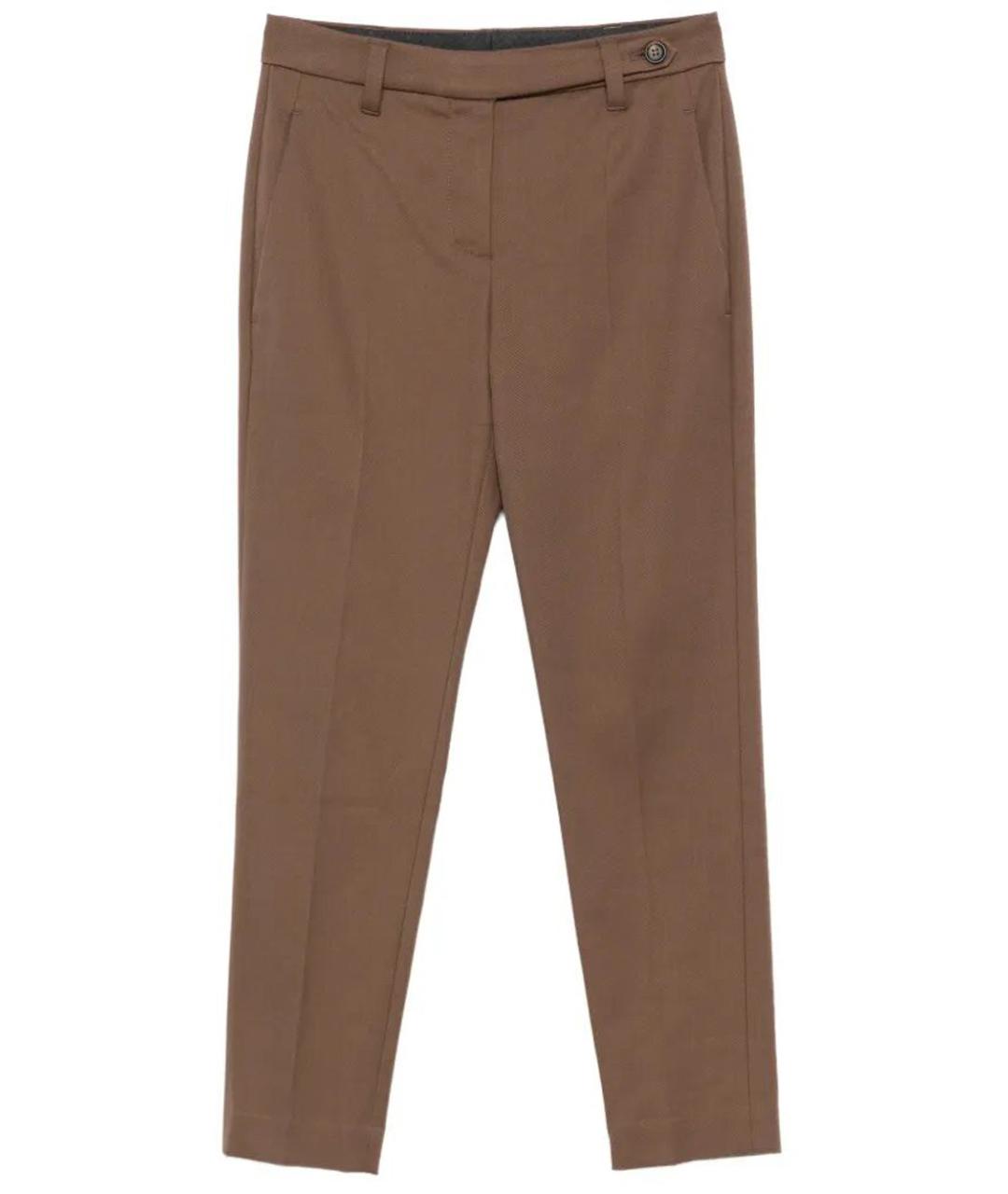 BRUNELLO CUCINELLI Коричневые хлопковые джинсы слим, фото 1